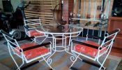 juego de comedor para terraza mesa redonda con 3 sillas