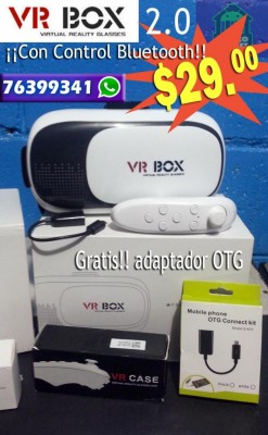 GANGA!! $29 VR BOX 2.0 lentes gafas de realidad virtual 3D UNIVERSAL toda marca Smartphones con control bluetooth / TGSV