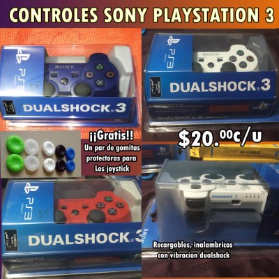 $20 c/u o 2x$35 controles SONY ps3 playstation 3 recargables Nuevos!! con Garantía, TGSV Entrega domicilo Gratis!!