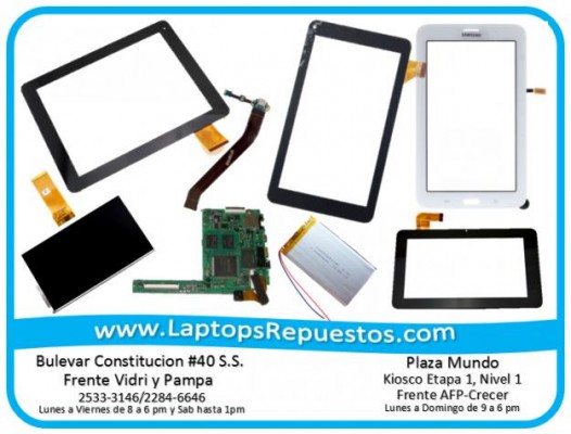 Tablet Tactil Touch Panel, Pantallas LCD, Baterias TABLETAS QUEBRADAS